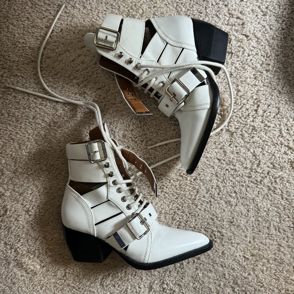 Chloe Leather Lace Up Boots